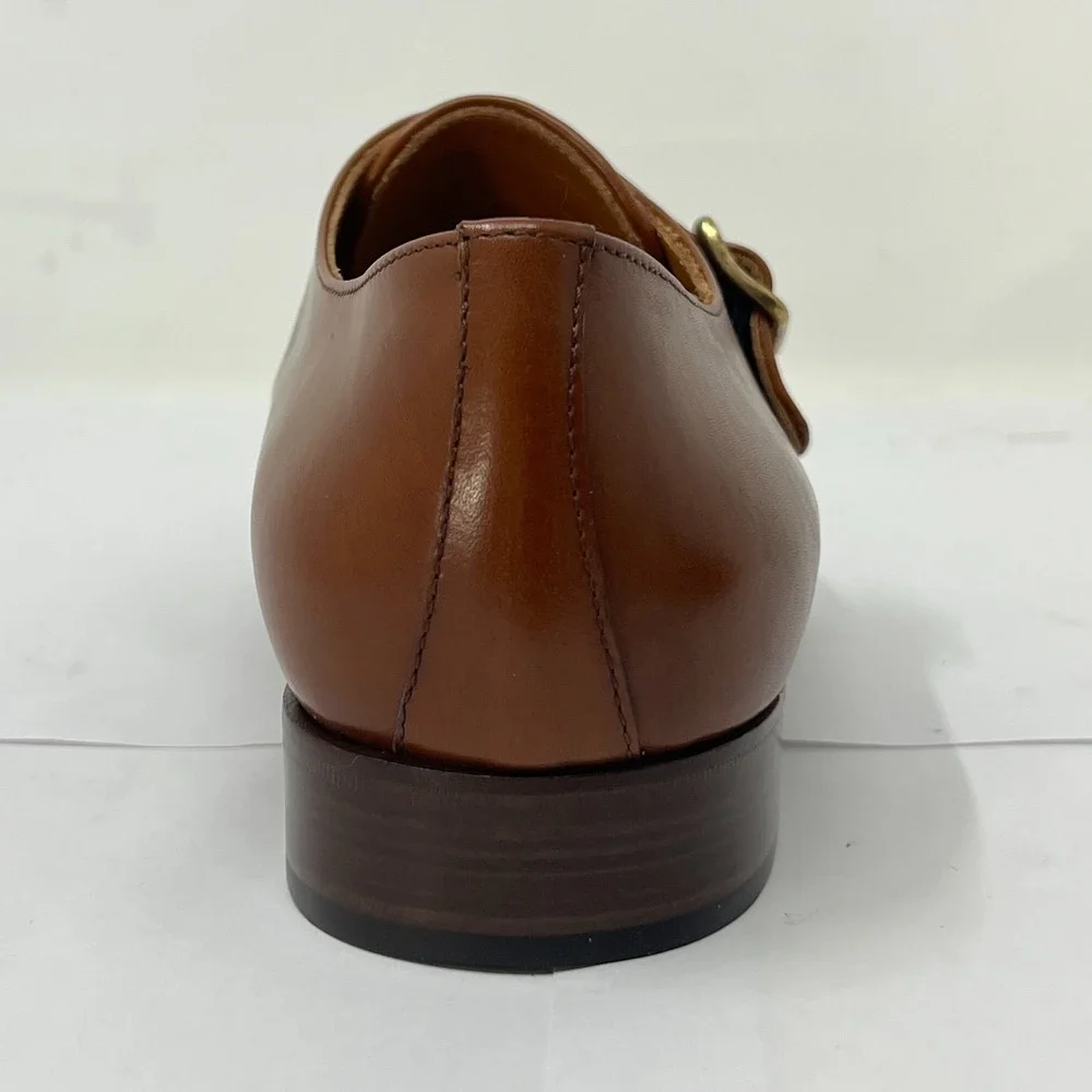 Ralph Lauren Monkstrap Dress Shoes 8.5D – Leather &‎ Woven Straw Detail, VTG New